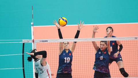 Thắng Hàn Quốc, bóng chuyền nữ Việt Nam đứng đầu bảng C ASIAD 2023